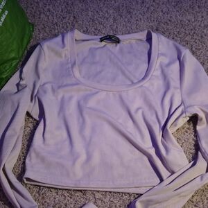 SHEIN Purple Fitted Crop Blouse